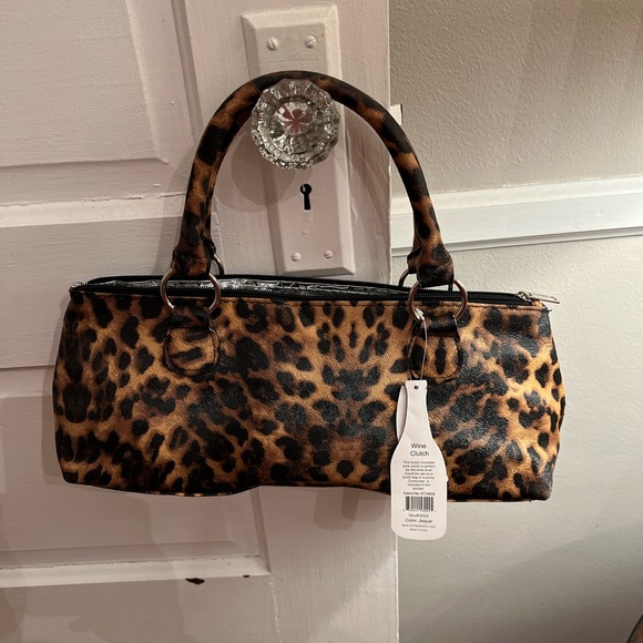 Handbags - Leopard print wine clutch/bag